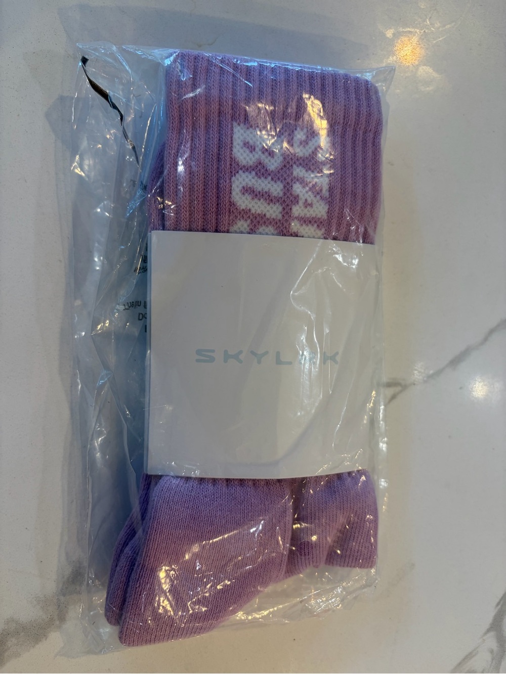 SKYLRK Justin Bieber Coachella 2026 Purple Graphic Socks One Size NWT